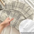 thumbnail image 4 of Twin Sze Fitted Sheet Set - Check Plaid 2 Piece Bedding Sets 16" Deep Pocket Fitted Sheet with 1 Pillowcase, Light Brown Grids Stripes Modern Minimalist Brushed Microfiber Hotel Luxury Bed Sheets, 4 of 9