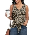 thumbnail image 2 of FIUFY Womens Tank Tops Sleeveless Button Down Shirts V Neck Tie Front Knot Tunic Blouses, 2 of 4