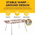 thumbnail image 4 of Cardinal Bird Table Cloths for 8 Foot Rectangle Tables, Winter Poinsettia Pine Cones Berry Wood Patio Waterproof Elastic Fitted Tablecloths, Washable Rectangular Table Cover for Camping, 4 of 8