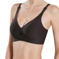 thumbnail image 1 of V Neck Wireless Nursing Bras for Pregnancy Seamless Full Coverage Comfort with Front Opening Clasp Maternity Bralette magic gray XXXL, 1 of 4