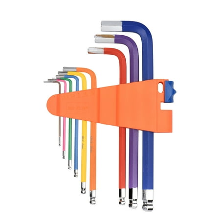 

Metric Hex L-Key Set 9PCS Multicolour Metric Hex Long Arm Ball End Hex Key Set Chrome Vanadium Steel Industrial Grade Allen Wrench Set
