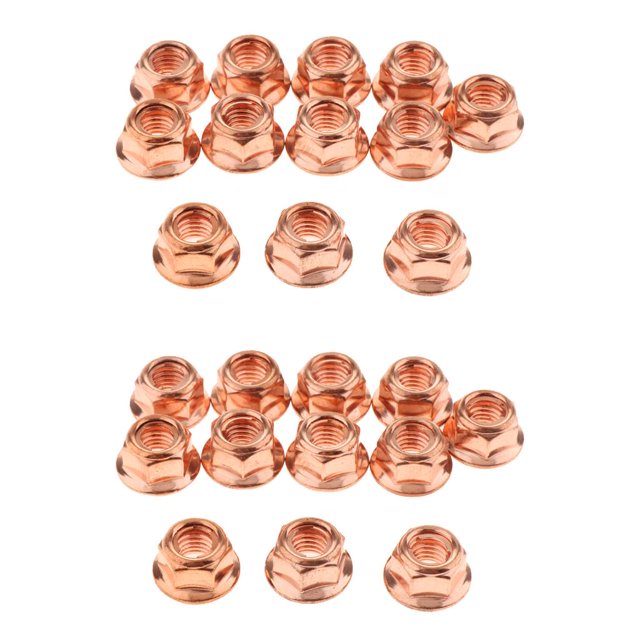 Tuercas del colector de 24x M8 para perno prisionero de cabeza hexagonal con bloqueo de E36 E46 3 Macarena tuerca de escape de cobre m8