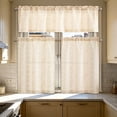 thumbnail image 6 of Beautynvta Kitchen Curtains and Valance Set, 3 Panels Set, Light Filtering Short Curtains, Bohemian Small Window Drapes for Living Room Bathroom Rod Pocket, 6 of 7