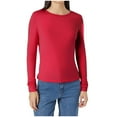 thumbnail image 2 of Posijego Women's Plain Long Sleeve Shirts Spring Basic Layer Tee Round Neck Slim T-Shirts Womens Undershirts, 2 of 5