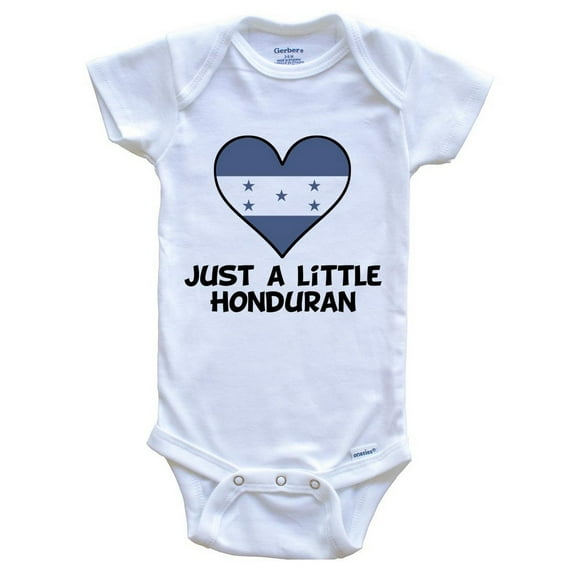 Just A Little Honduran Baby Bodysuit - Funny Honduras Flag Baby Bodysuit, 0-3 Months White