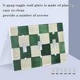 thumbnail image 3 of Yayeee Toggle Light Switch Wall Plate 3-Gang 6.37"x4.48" Decorative Outlet Cover, Green and White Plaid Pattern, 3 of 7