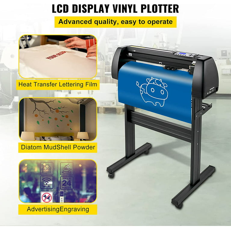 VEVOR Vinyl Cutter 34Inch Bundle, Vinyl Cutter Machine Manual Vinyl Printer  LCD Display Plotter Cutter Sign Cutting with Signmaster Software for Design  and Cut,with Supplies, Tools