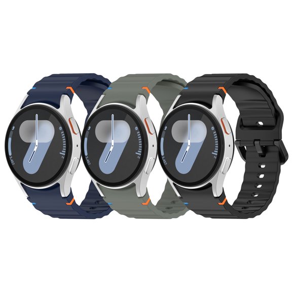 3 Pack Sport Band Compatible with Samsung Galaxy Watch 7 Band 40mm, Samsung Galaxy Watch FE/6/6 Classic/5/4/4 Classic Strap, 20mm Soft Silicone Sport Band Replacement for Galaxy FE Band Women Men