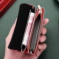 thumbnail image 3 of Men Two-in-One Money Bag Bank Card Bag WIth Zipper Multi Card Pockets Coin Bag Mini Coin Purse Hasp Wallet ID Card Holder Card Clip RED, 3 of 8