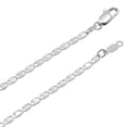 thumbnail image 2 of 2.6mm Rhodium Plated Flat Mariner Choker Chain Necklace, 16 inches, 2 of 7