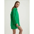 thumbnail image 3 of 2 Pieces: Oversized Shirt & High Waist Ruched Waistband Shorts, 3 of 6
