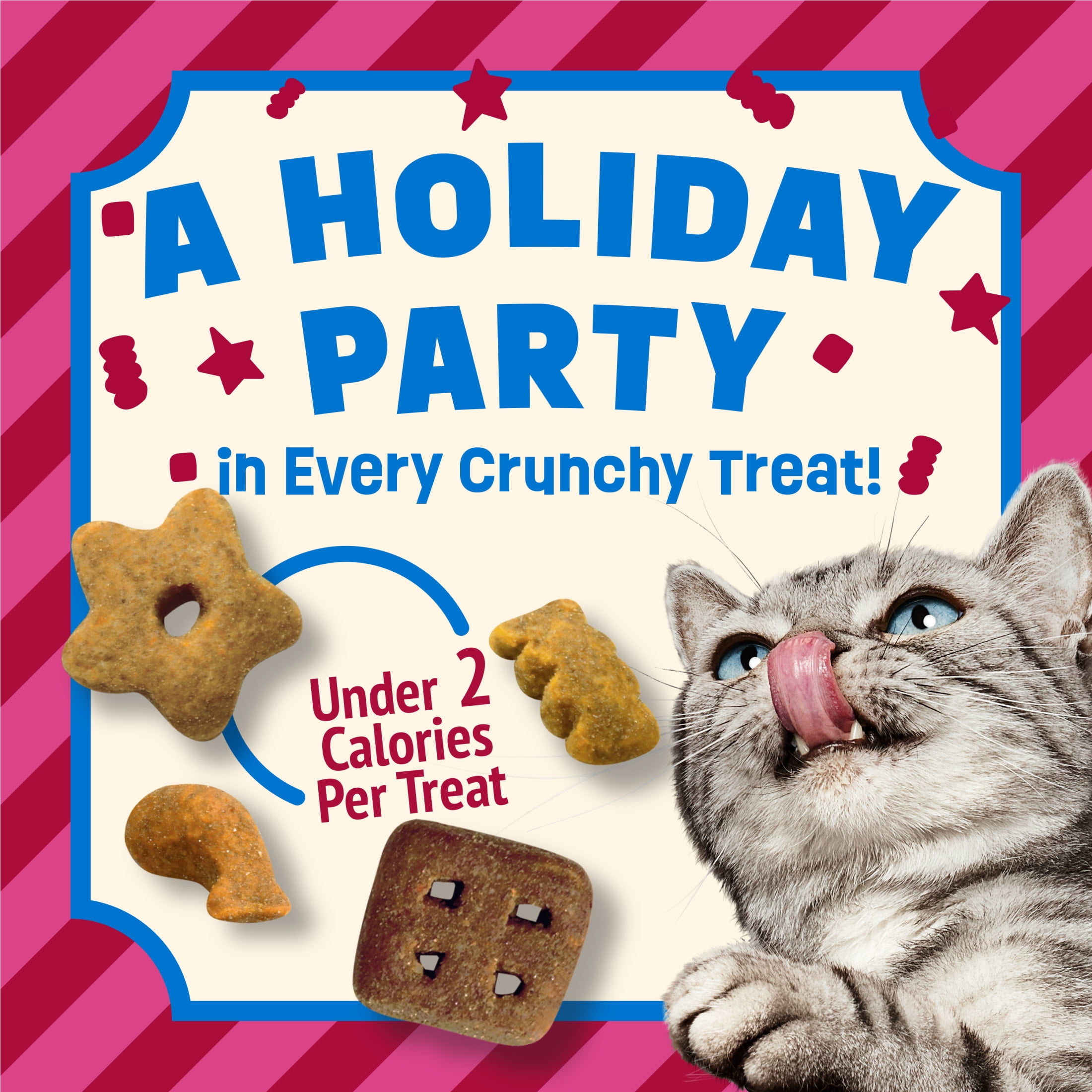 (4 pack) Purina Friskies Cat Treats, Party Mix Beachside Crunch, 30 oz, 2 Pack