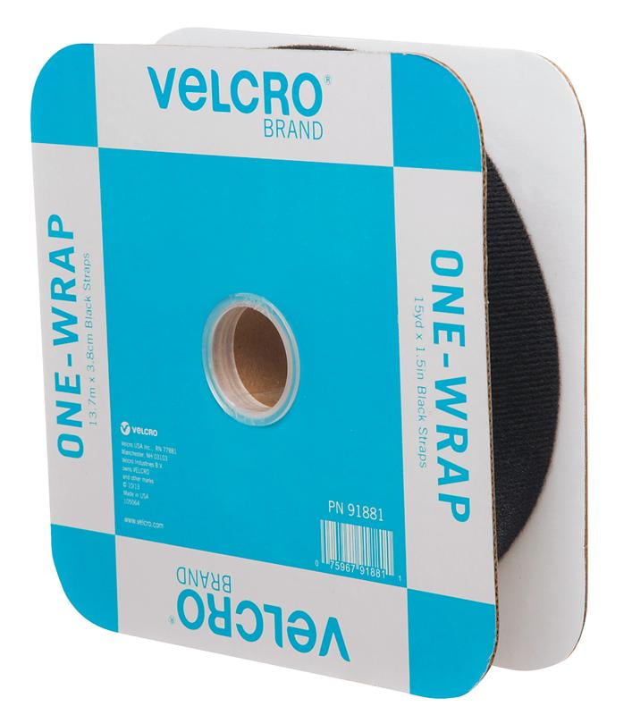 VELCRO Brand Heavy Duty Tape with Adhesive | 15 Ft x 2 in | Holds 10 lbs,  Black | Industrial Strength Roll & ONE-WRAP Double Sided Roll | 45 Ft x
