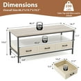 thumbnail image 3 of JOIVI 2-Tier Coffee Table with Storage Shelf and 3 Drawers, 46.3" Rectangular Center Table Wood Top for Living Room, 3 of 8