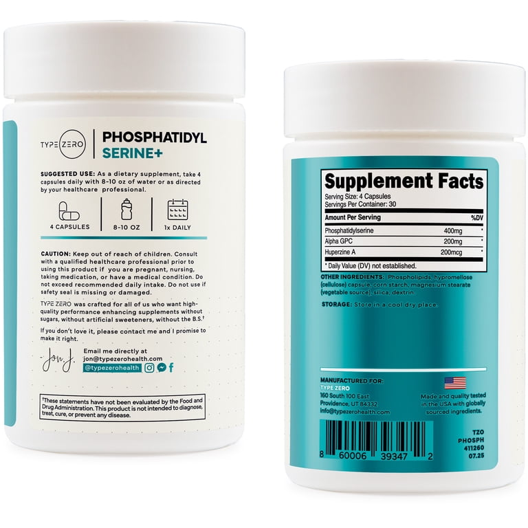 Type Zero Phosphatidylserine 3X Strength Nootropics Brain Support