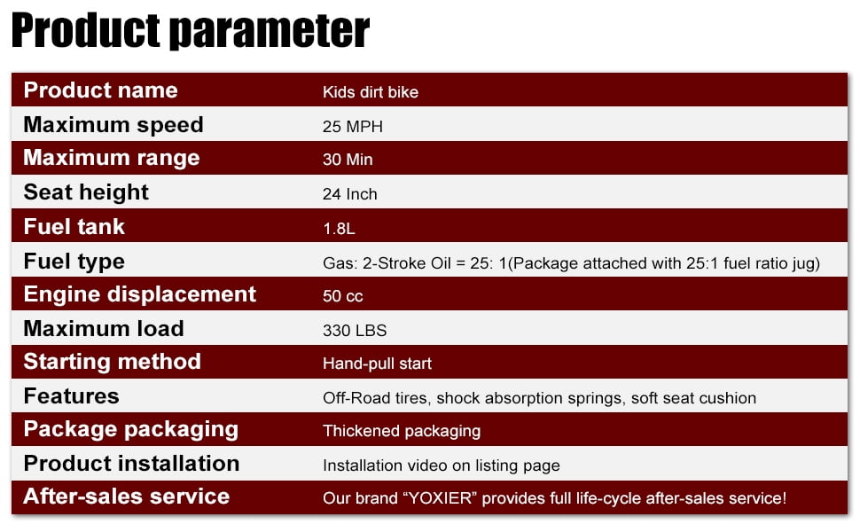 Dapmiu Mini Dirt Bike for Teens - 49CC 2-Stroke Engine 40KM/H Max Speed, 1.8L Fuel Tank & High Carbon Steel Frame Red