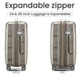 thumbnail image 3 of 4 Piece Luggage Set, 14"/20''/24/''28'' Expandable Lightweight Suitcase with Noise-free Double Spinner Wheels & TSA Lock, Polypropylene Hardshell Storage Case for Travel Vacation, Champagne, 3 of 8