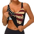 thumbnail image 3 of Balery Patriotic USA Butterfly Art Sujetadores deportivos con espalda cruzada para mujer, acolchados, sin costuras, de alto impacto, ideales para yoga, gimnasio, entrenamiento y fitness.-Medium, 3 of 8