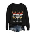 thumbnail image 4 of larppty Women's Oversized Ugly Christmas Sweatshirt Xmas Glass Print Graphic Vacation Tunic Sweater Shirt Christmas Graphic Pullover Top （Black, L）, 4 of 6