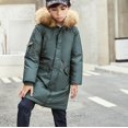 thumbnail image 4 of Mercatoo Hooded Puffer Jacket for Boys Girls 𝗙𝘂r Hood Zip Up Thicken Windproof Down Coat Winter Warm Mid Length Parka, 4 of 6
