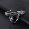 thumbnail image 4 of PAMTIER Men's Stainless Steel Vintage Silver Animal Charm 3D Reptile Gecko Lizard Ring Personality Gothic Punk Rock Size 7, 4 of 6