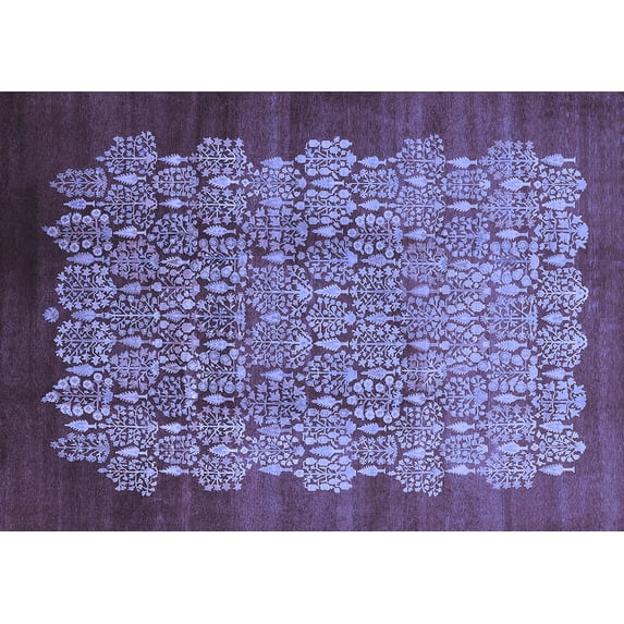 Ahgly Company Machine Washable Indoor Rectangle Oriental Blue Industrial Area Rugs, 2' x 4'