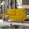 thumbnail image 4 of 47" Small Loveseat Sofa Couch for Small Spaces,Corduroy Upholstered 2-Seater Love Seats for Apartment, Bedroom,Office,Yellow, 4 of 7
