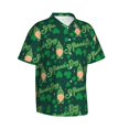 thumbnail image 2 of Balery St Patrick's Day9 Print Men's Hawaiian Shirts Short Sleeve Beach Shirt Relaxed Fit Vacation Button Down Shirts-3X-Large, 2 of 9