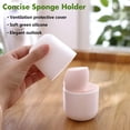 thumbnail image 2 of Soporte de esponja de maquillaje, estuche de viaje de silicona para licuadora cosmética, contenedor de transporte protector de bola de hojaldre de maquillaje (mezclador no incluido) - rosa / blanco Zhivalor WMXL-214-2, 2 of 4