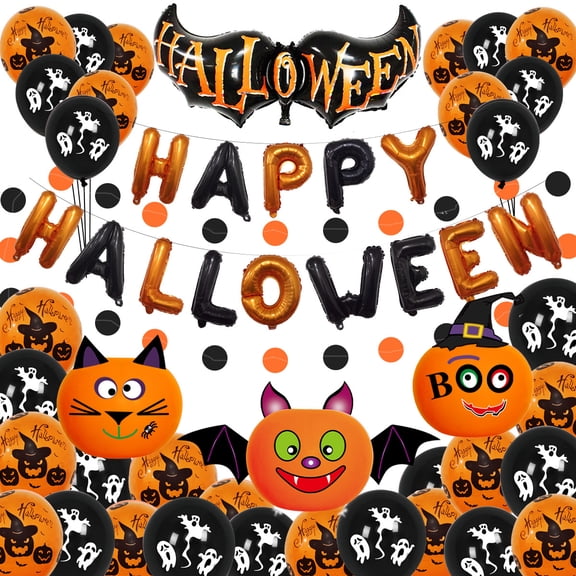 New Halloween Balloon Combination Ghost Festival Party Decorative Arrangement Alphabet Aluminum Balloon Halloween Balloon Set