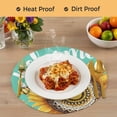 thumbnail image 4 of Welcome Round 15 Inch Placemats Set of 6, Summer Sunflowers Bohemia Floral Country Teal Green HeatResistant Non Slip Place Mats for Dining Table, Wipeable Braided Kitchen Table Mats for Housewarming, 4 of 9