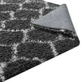thumbnail image 5 of Modway Solvea Moroccan Trellis 5x8 Shag Area Rug in Dark Gray and Ivory, 5 of 7