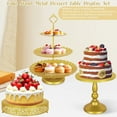 thumbnail image 4 of 8 Pcs Cake Stand Gold Metal Dessert Table Display Set, 3-Tier Cupcake Stand, Cake Display Tower and Cookie Tray Rack Serving Tray for Birthday Party, Weddings, Baby Shower (Gold), 4 of 7