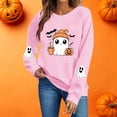 thumbnail image 3 of Chiccall Women's Halloween Pumpkin Graphic Sweatshirt Long Sleeve Crewneck Pullover Casual Fall Top, 3 of 6