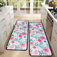 thumbnail image 4 of Kitchen Rugs Sets Of 2,Pioneer Flower Floral Print Pattern Anti Fatigue Kitchen Mat Rugs Non Slip Washable,Decorative Kitchen Floor Mats for Kitchen,Sink,Laundry,17"x47"+17"x47", 4 of 5