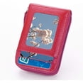 thumbnail image 3 of Estuche tipo billetera de cuero de primera calidad con cremallera delgada para tarjetas de visita/crédito con ranura para fotos transparente, billetera de viaje de seguridad (rojo), 3 of 5