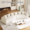 thumbnail image 5 of Rophefx Modern Curved Sofa Couch for Living Room, 157" Oversized Sectional Luxury Plush Chenille Extra Deep Wide Seat Curved Cloud Sofa with 6 Pillows, No Assembly,Beige, 5 of 8