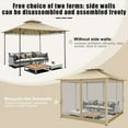 thumbnail image 6 of SANOPY 10'x10' Gazebo Canopy Tent, Assembled Style Wrought Iron Gazebo Tent with 4 Detachable Mosquito Net Sidewalls, Rainproof&Sunproof Gazebo Canopy for Tailgate, Yard, Beach, 6 of 10