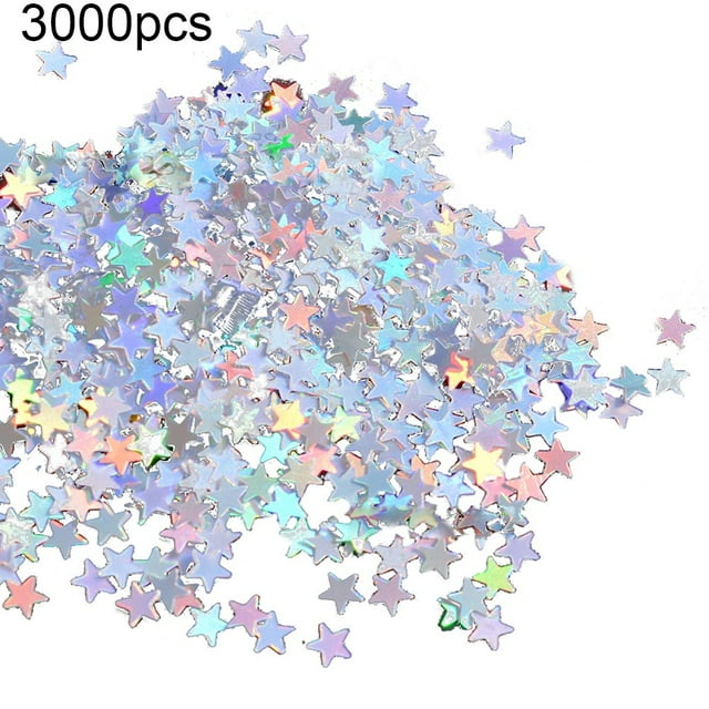 LNGOOR 3000/1000Pcs Glitter Star Shape Confetti Table Wedding Party Decoration