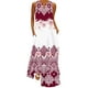 thumbnail image 2 of ICHUANYI Clearance Women's Fashion Sexy Vintage V Neck Sleeveless Pocket Printed Beach Party Dresses(Wine, XXL) ICHUANYI WER2023081013102, 2 of 5