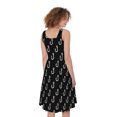 thumbnail image 2 of Black And White Fishing Hooks Print Sleeveless Knee Length Dress, Fish Fishing Fashion Summer Maxi Dress For Women., 2 of 4