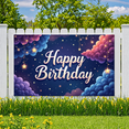 thumbnail image 6 of Decorative Design Happy Birthday Banner Night Sky Theme Pattern Birthday Celebration for Kids Party Indoor Decoration, 6 of 9