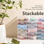 Novelinks 18 Pack Small Stackable Plastic Storage Box Containers Clear Hobby Art Craft Organizer Rectangle Box for Pencil Box Crayon Beads Jewelry ,Clear