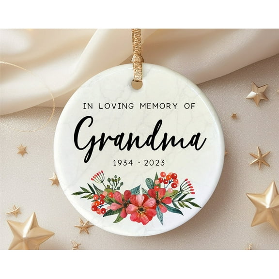 Personalized Grandma Memorial Christmas Ornament with Date, In Loving Memory Keepsake, Sympathy Gift