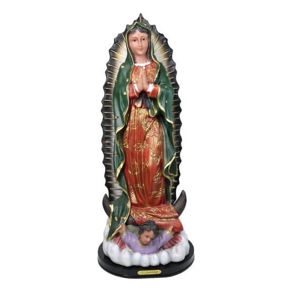 Blessed Virgin Our Lady of Guadalupe Statue with Brass Name Plate Base 24" Tall