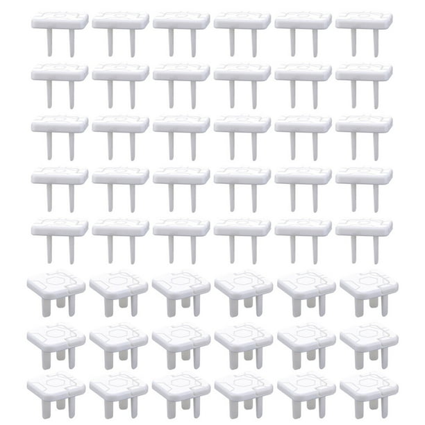 50 protectores de enchufes de seguridad para niños y bebés (blanco, 30 de dos enchufes y 20 de tres)
