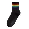 thumbnail image 2 of prucolt Womens Striped Crew Socks Athletic Cotton Ankle Socks Casual Comfort Calf Tube Socks for Running Golf Tennis Volleyball, 2 of 3
