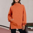 thumbnail image 2 of AGWOLF Womens Oversized Sweatshirts Long Sleeve Mock Neck Pullover with Pockets Casual Solid Color Shirts Fashion Y2K Clothes, 2 of 7