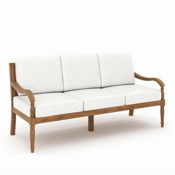 New Classic Furniture Savannah Wood Patio Sofa in Natural/White