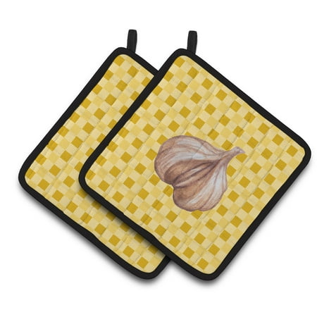 

Caroline s Treasures Garlic on Basketweave Pair of Pot Holders